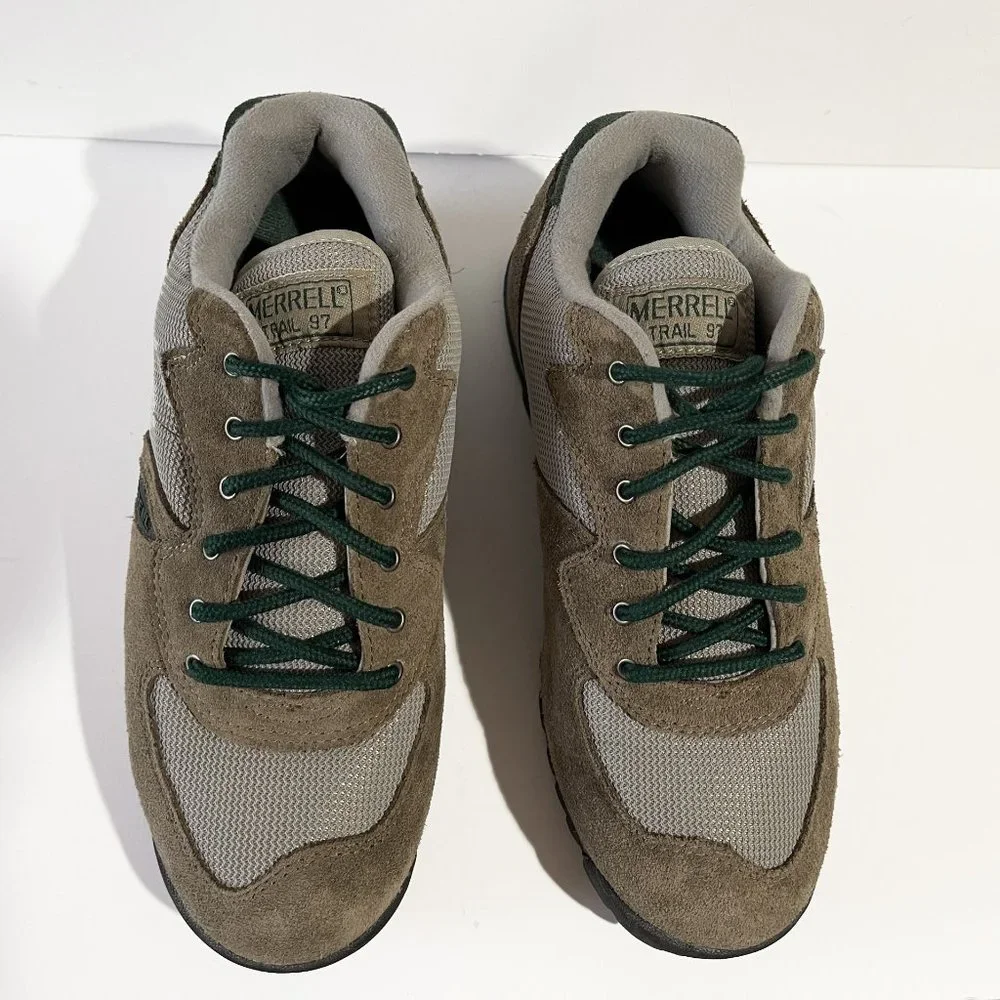 Merrell Trail Vintage 97 Suede Hiking Shoes Women's 9 Brown Green Gorpcore